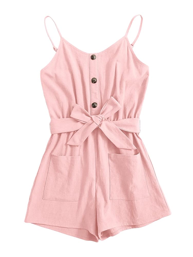 Amazon.com: GAMISOTE Girls Romper Strappy Sleeveless Button